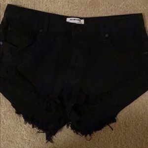 One teaspoon black jean shorts
